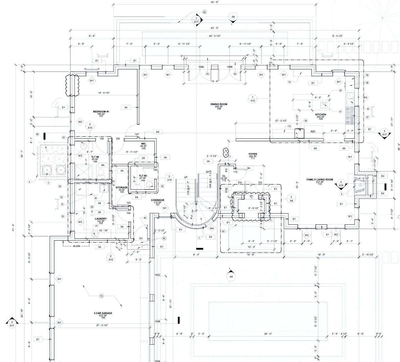 First floor plan of the residence